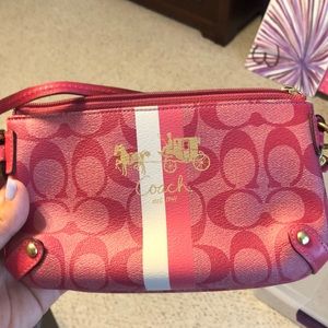 Pink coach wristlet
